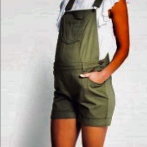 Announcements Khaki Green Maternity Overall Short